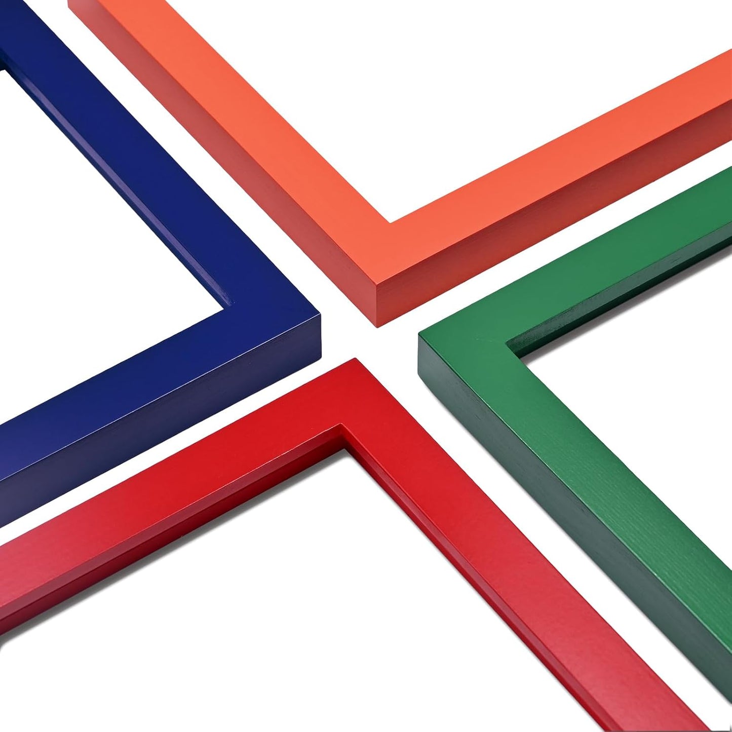 KINLINK 4x6 Frame Green, Solid Wood 4 x 6 Picture Frame with Acrylic Plexiglass for 3.5x5 with Mat, Tabletop and Wall Display Photo Frames 4x6 Green, 4 Pack