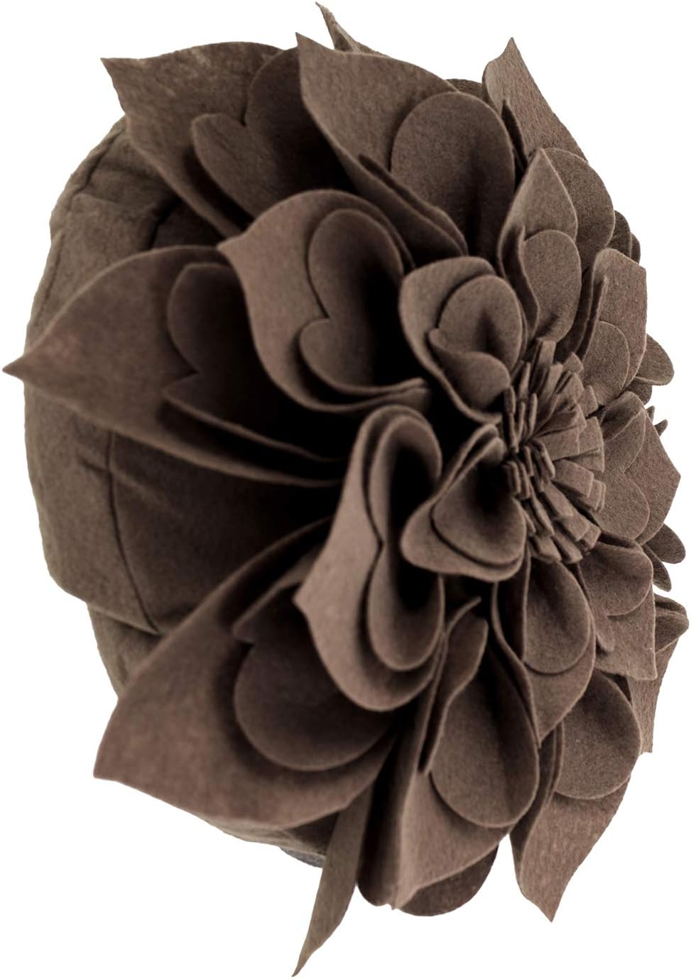 Fennco Styles Handmade 3D Heart-Shaped Petals Flower Decorative Throw Pillow Cover Only - 13" Round Chocolate Floral Pillow Case for Couch, Home Décor and Holiday, Housewarming Gift