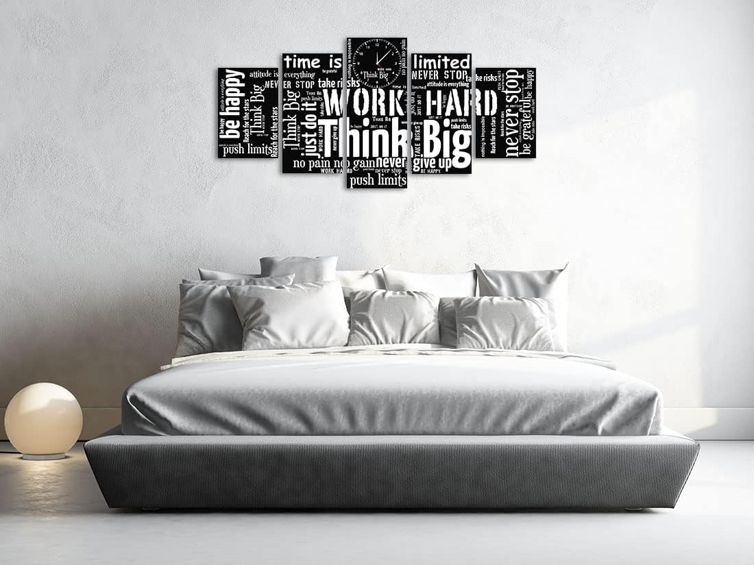Biufo Inspirational Quotes Wall Art Canvas Painting Black White Motivational Words Pictured for Living Room Office Decor (X-Large)