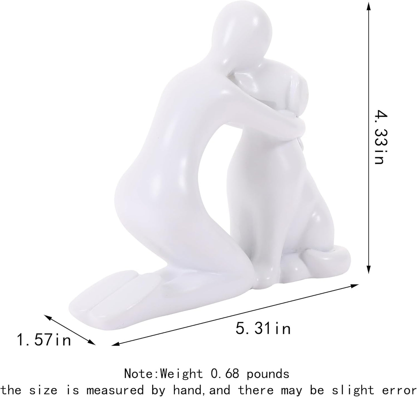 Dog Dad Gifts for Men, Cute Figurines Statue,Unique Mini Shelf Decor for The Home,Room,Bathroom,Office,Lovely Decorations for Dogs Lover (White)