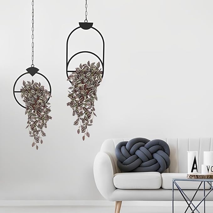 DILATATA Fake Hanging Plants Artificial Hanging Plants 22" Faux Wandering Jew Hangings Leaves Plant for Wall Shelf Home Indoor Outdoor Decor - 5 Pack