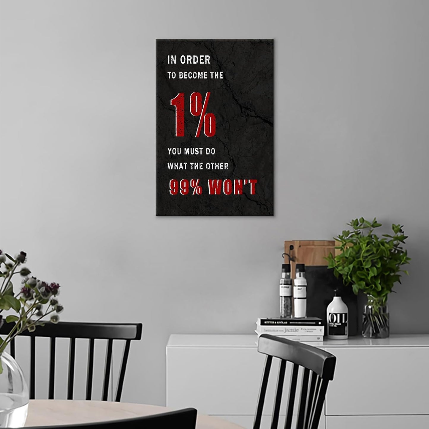 DINGFUN Motivational Signs Canvas Wall Art Home Decor Inspirational Quotes Painting Poster Inspiring Print Artwork for Modern Home Bedroom Office Gym Picture Decoration Ready to Hang [12''W x 18''H]