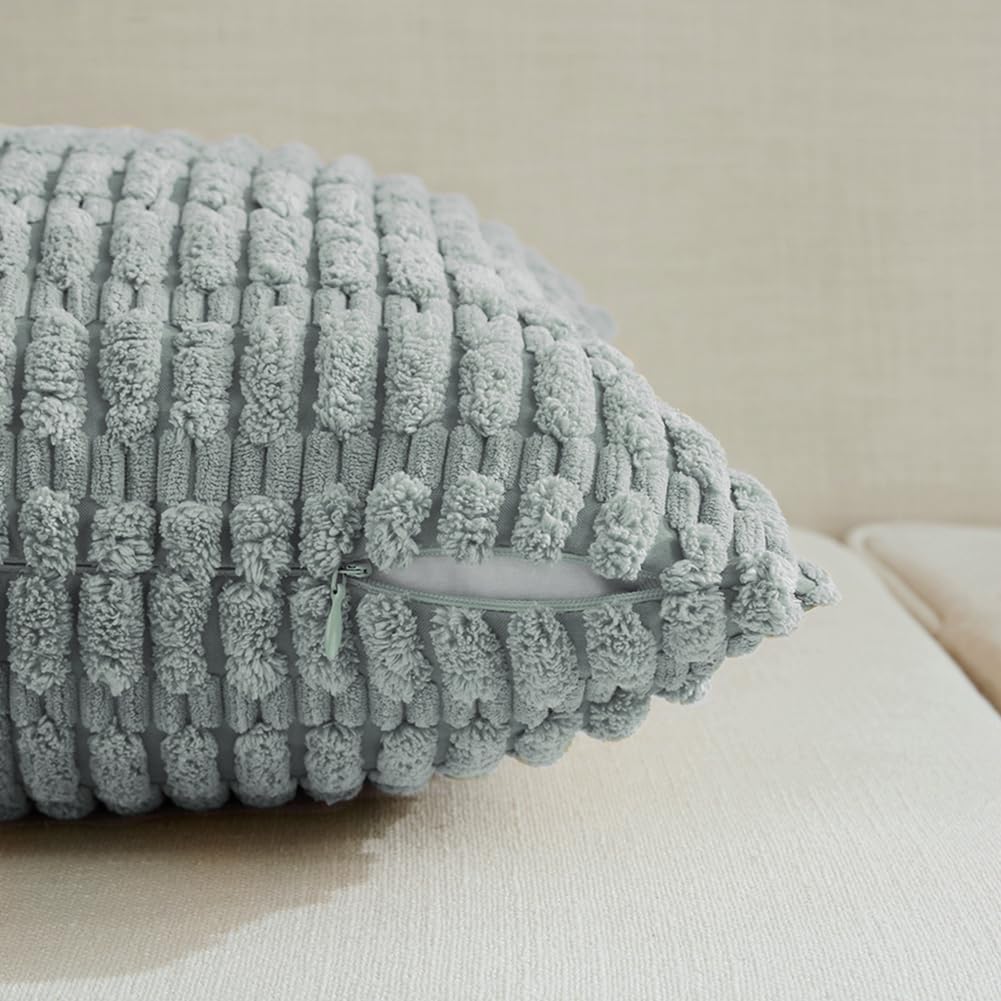 Fancy Homi 4 Packs Decorative Throw Pillow Covers for Living Room Couch Bed, Modern Farmhouse Boho Home Decor, Accent Cushion Case (14 x 14 Inch, Grey Blue)