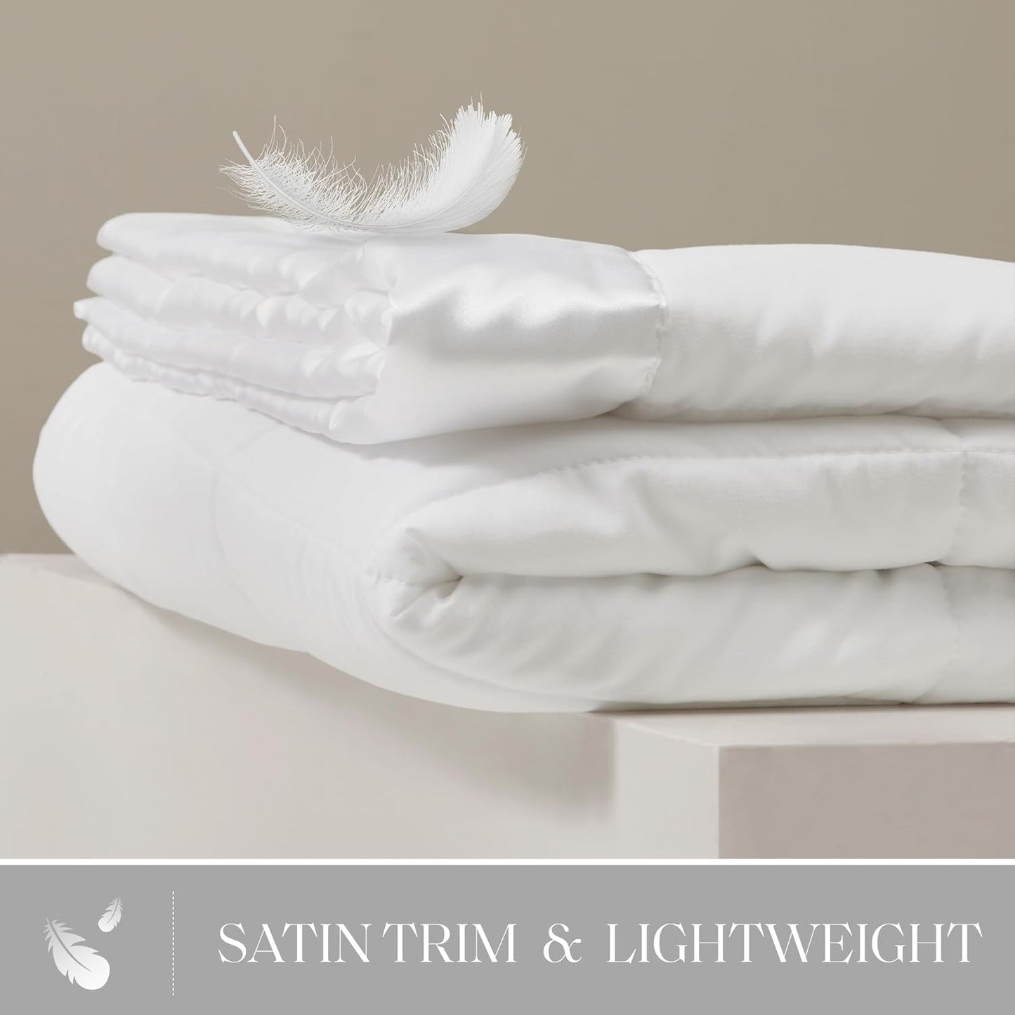 Madison Park Windom Down Alternative Blanket, Premium 3M Scotchgard Moisture Wicking Treatment, Lightweight and Soft Bed Cover For All Season, Satin Trim, White King