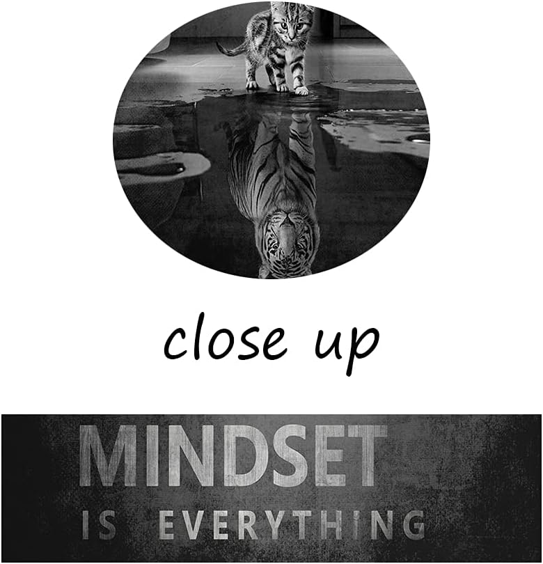 Mindset is Everything Motivational Quotes Canvas Wall Art Inspirational Entrepreneur Quotes Poster and Print Artwork Painting Picture for Classroom Library Home Decor Framed Ready to Hang - 28 x 44 in