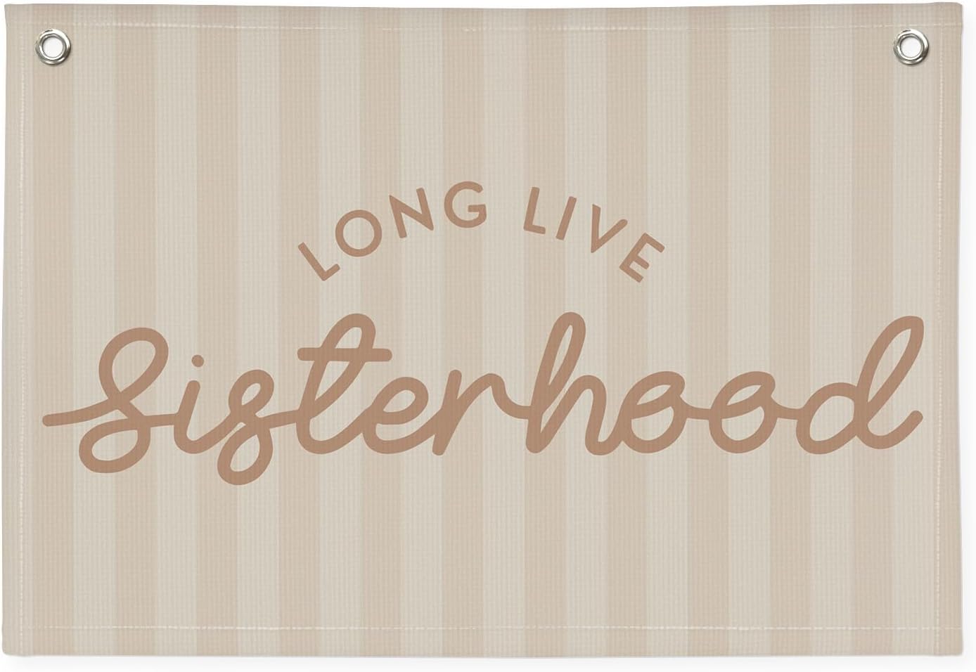 Girls Room Decor Long Live Sisterhood Linen Hanging Banner Flag Pink Stripes Banner for Toddler Playroom Wall Decor for Kids Bedroom Dorm Toddler Decorations Trendy Room 30x20,girlroom