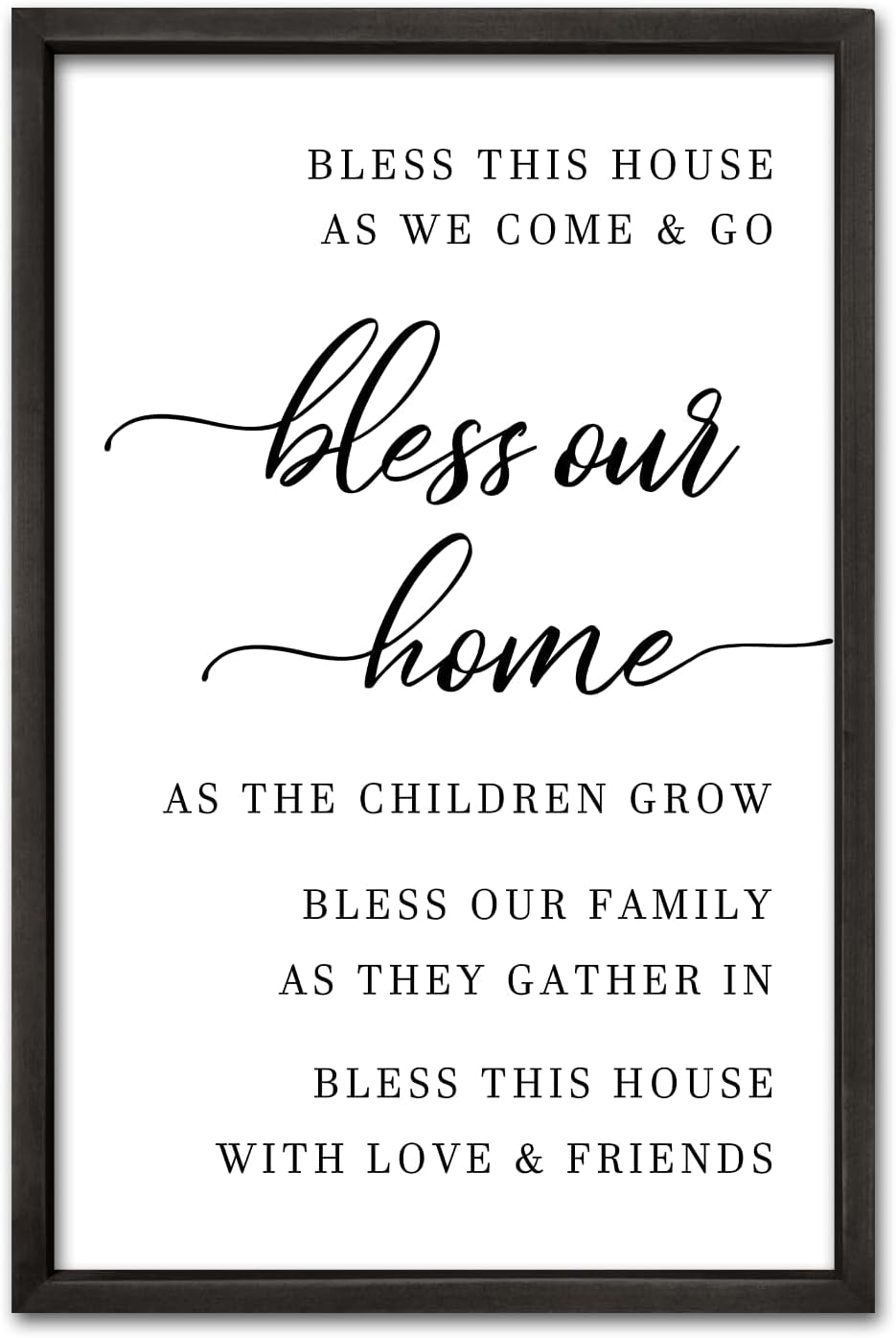 comurdyo Bless This Home Wall Decor 16"×24" Modern Rustic Farmhouse Inspirational Blessing Sweet Family Quote Scripture Sign For Living Room Bedroom House Wall Art Hanging (Black)