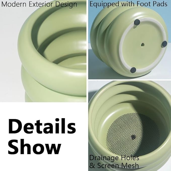 4.7 Inch Modern Plant Pot White Ceramic Glaze Succulent Planters for Indoor Unique Pots, Planter with Drainage Holes Small Bubble Porcelain for Herb Snake Plants