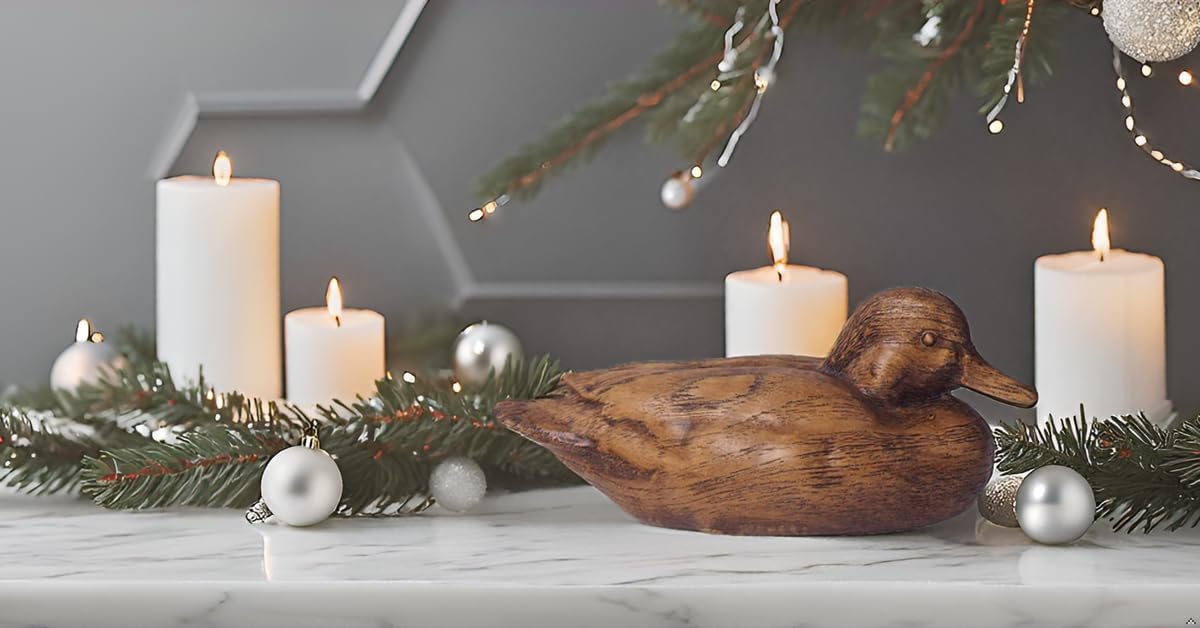 Hymmah Duck Home Decor Statue Rustic Home Decorations for Living Room, Boho Sculpture Resin Animal Collectible Figurines for Indoor Decor