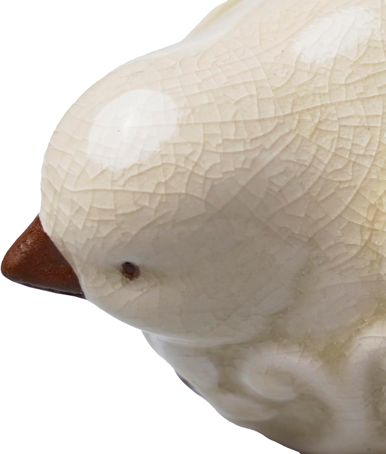 Distressed Ceramic Bird fgurines in Crackle Finish for Home and Outdoor Decor - Assorted Set of 2