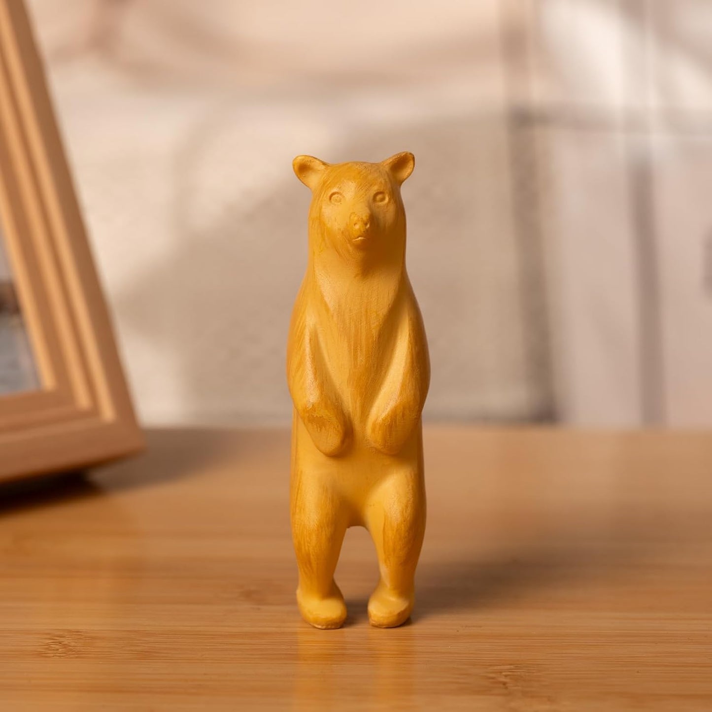 Handcrafted Resin Bear Figurine - 4-Inch Standing Bear Statue for Rustic Cabin Lodge Decorations - Unique Polar Gifts for Home - Smooth Texture & High Durability - Decorative Sculpture