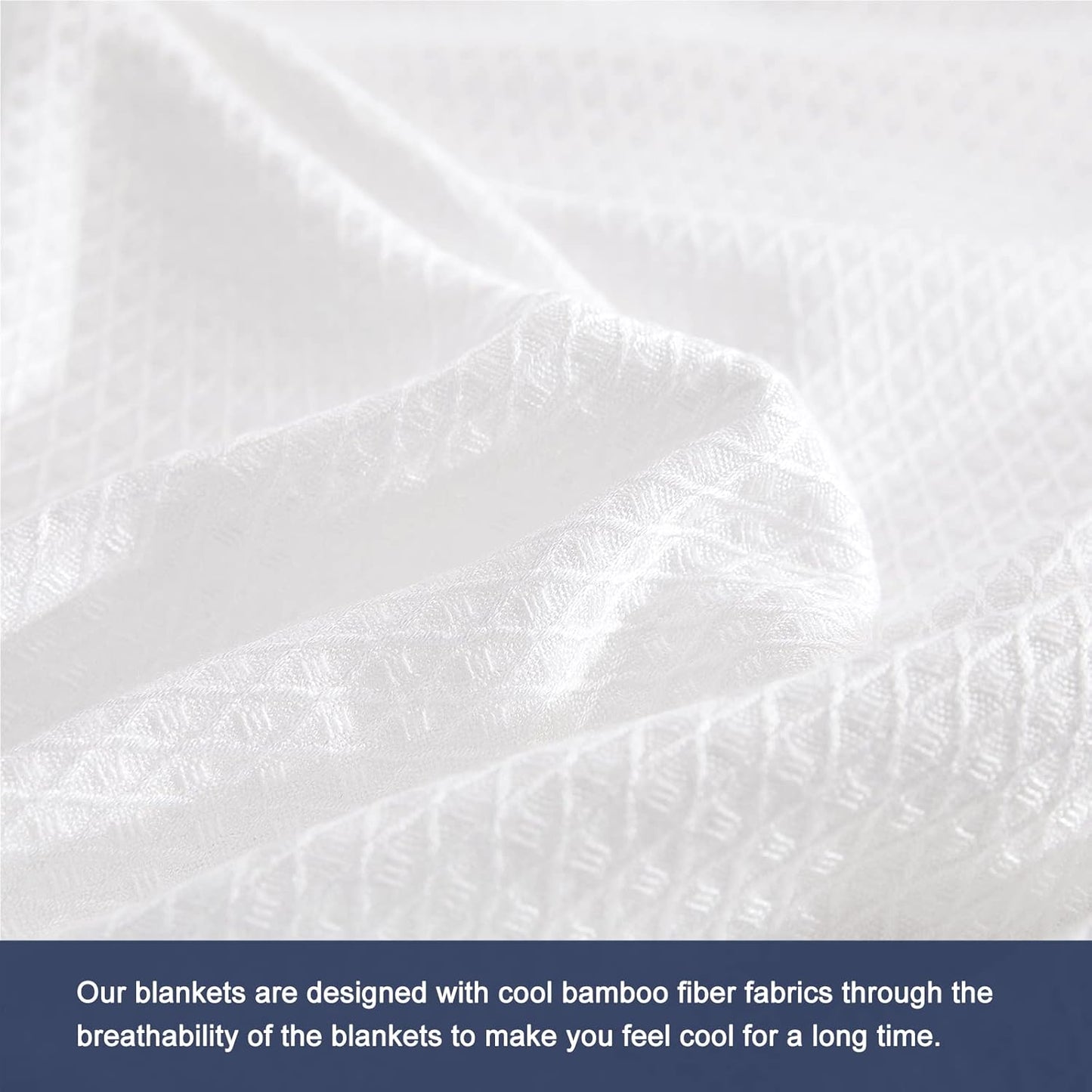 DANGTOP Cooling Blankets, 100% Rayon Derived from Bamboo, Absorbs Body Heat to Keep Cool on Warm Night, Ultra-Cool Lightweight Blanket(79x91 inches, White)