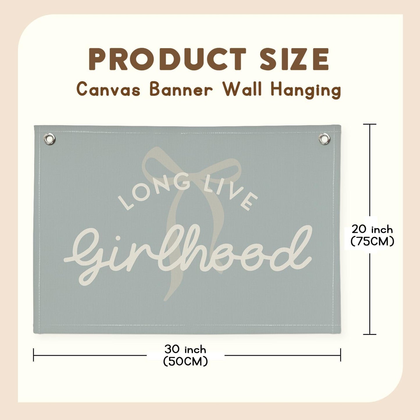 Blue Girls Room Decor, Long Live Girlhood Coquette Bow Cute Nursery Playroom Wall Hanging Linen Banner Flag, Baby Blue Kids,Toddler Bedroom Decorations, Baby Showers Newborn Gift 30x20,girlroom