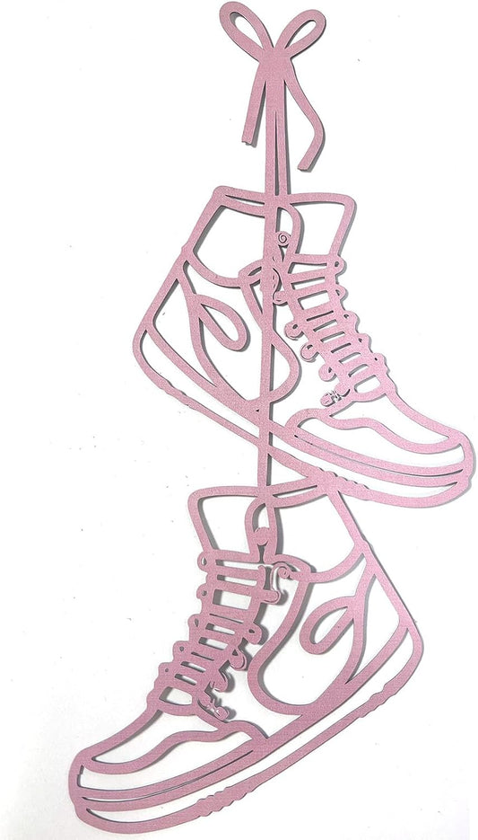 FZFQWRSH Metal Sneaker Wall Sculpture Art - Modern Boys & Teens Room Decor for Bedrooms, Unique Graduation Gift for Sneaker Lovers, Durable Home Décor Accent with Sports Theme