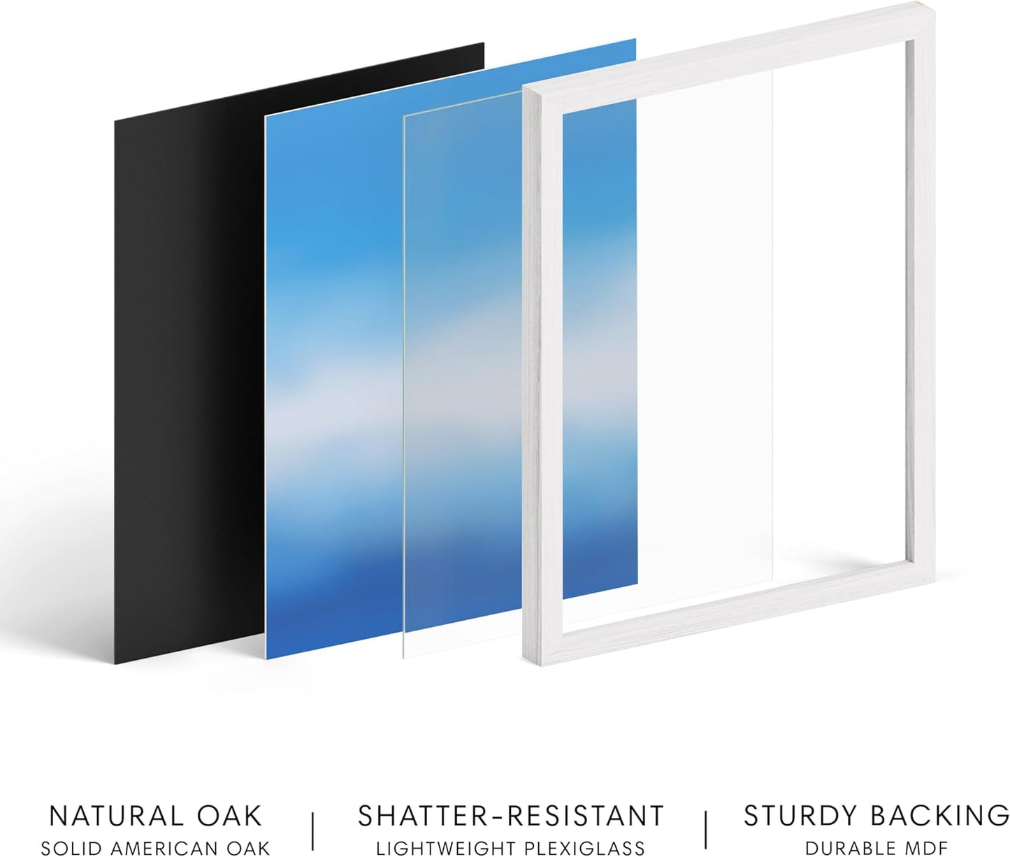 HAUS AND HUES Modern Abstract Wall Art - Blue and Green Living Room Art, Modern Artwork for Walls, Minimalist Picture for Living Room(Blue Tie-Dye, White Frame, 8x10)