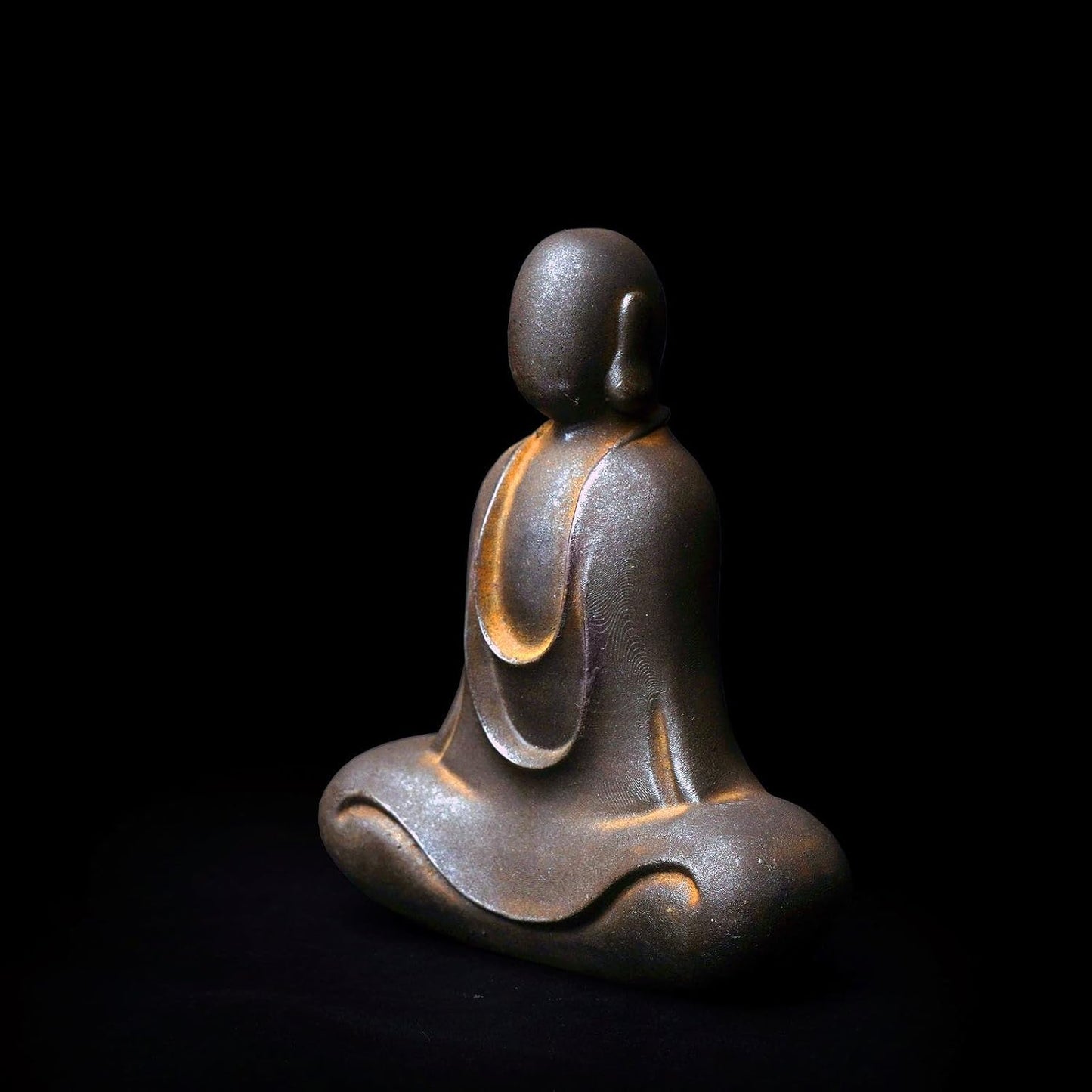 Faceless Buddha Statue - Solid Cast Iron Buddha Figurine, Indoor Outdoor Zen Decor for Spiritual Room Meditation