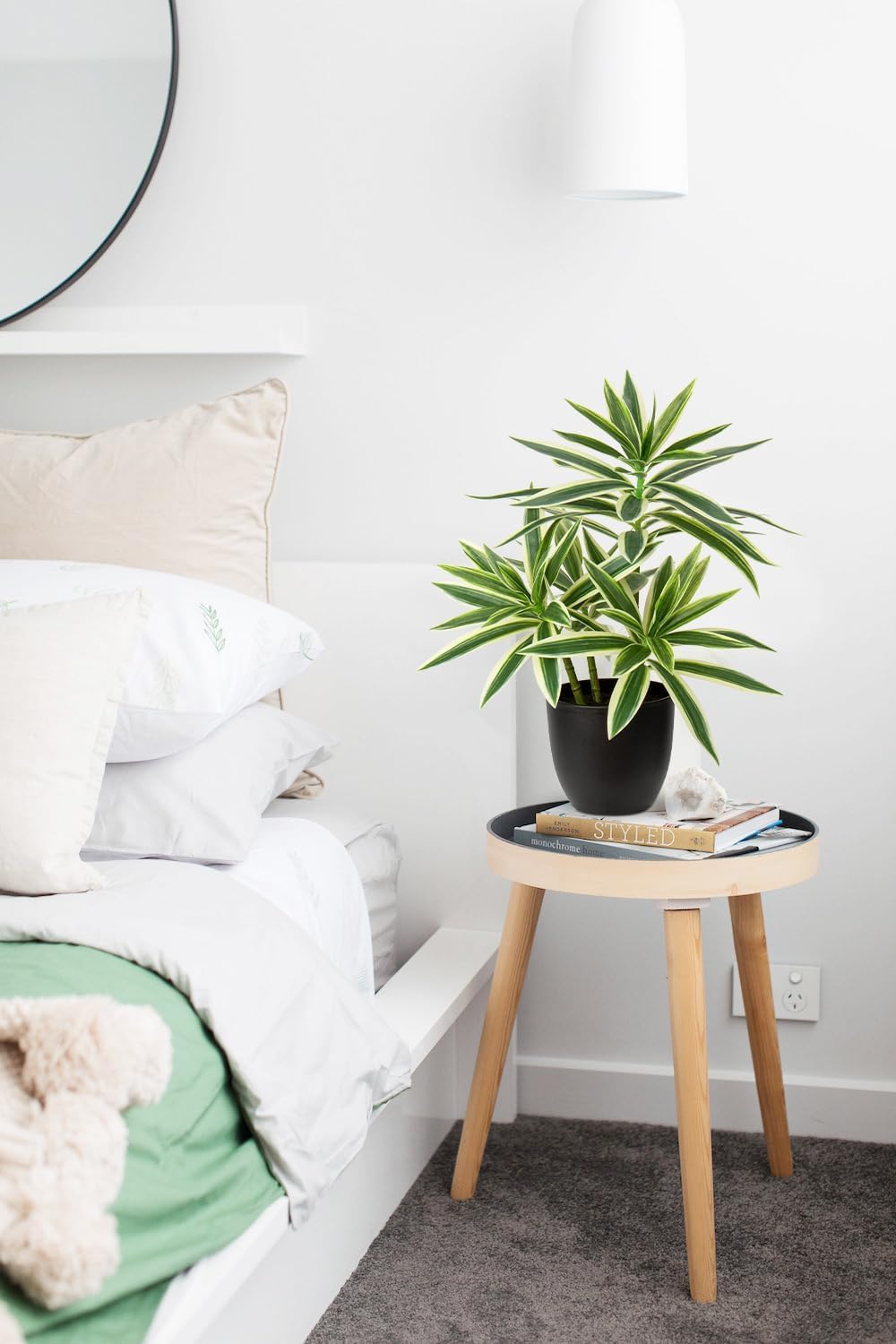 Faux Plants 16.1" Dracaena Artificial Plant Realistic Fake Plants in Pot Small Indoor Plants Fake Potted Plants Artificial Decor for Home Living Room Bathroom Office House Table Desk Shelf, Green