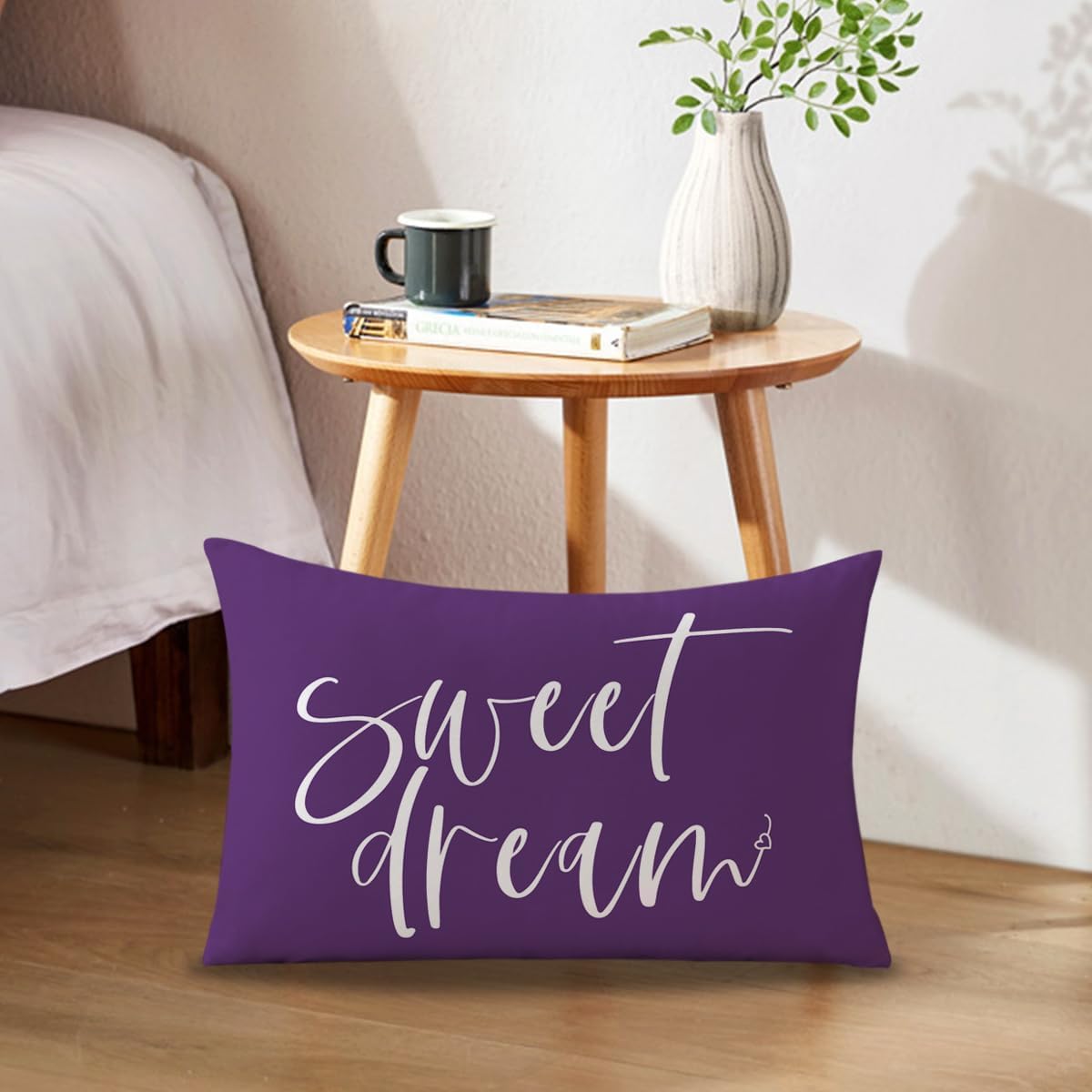 Bedding Decorative Pillowcases Reversible Give It to God and Go to Sleep Cushion Covers Sleep Themed Throw Pillow Covers 12''x20'' for Bedroom Guest Room Housewarming Gifts (Purple)