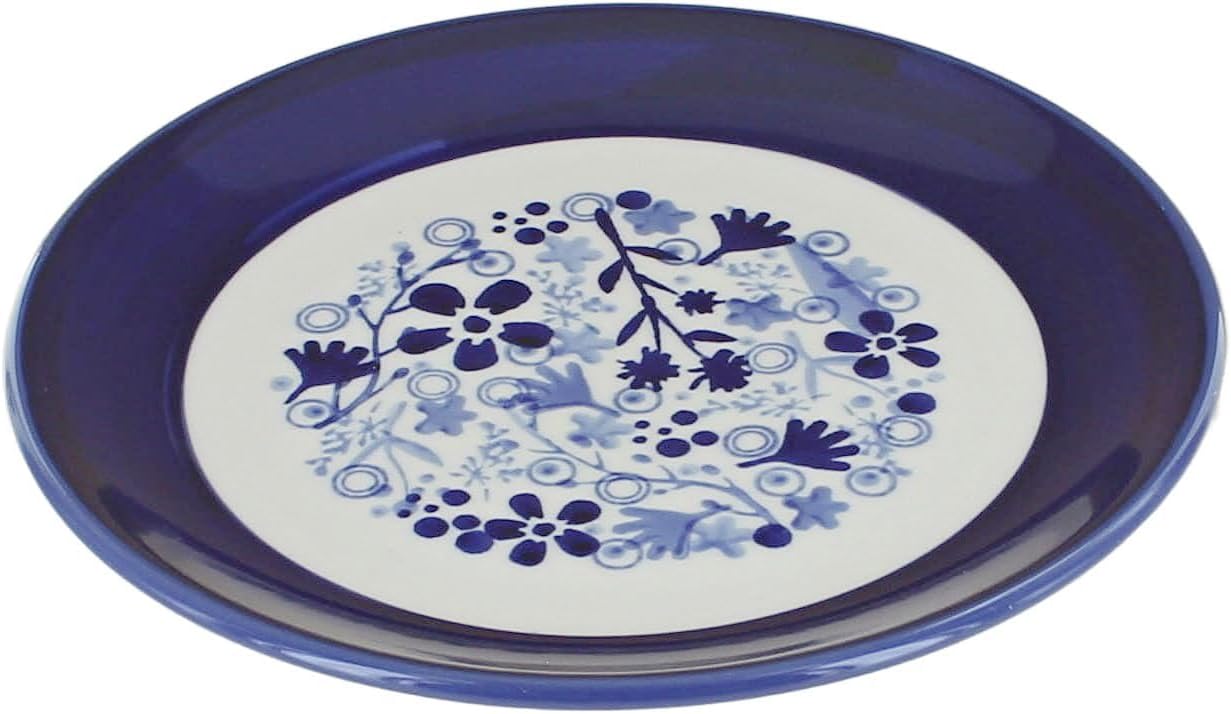 Blue Rose Polish Pottery - Blue Eloise Dessert Plate - 7" Diameter - Beautiful Plate for Cake, Appetizers, or Snacks