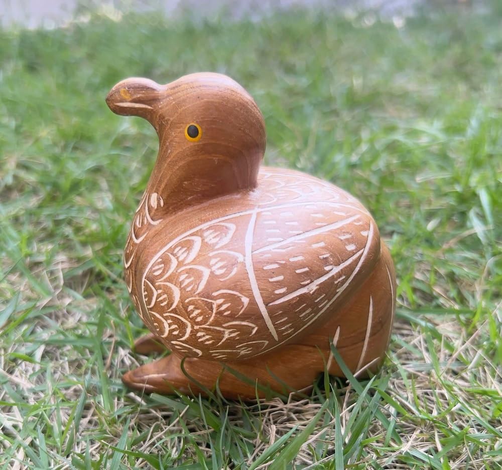 Lovely Wooden Hand Carved Wooden Animal Statue, Boho Decor Sculpture Art Decorative Rustic Home Decor Accent Handmade Handcrafted Decoration (Bird)