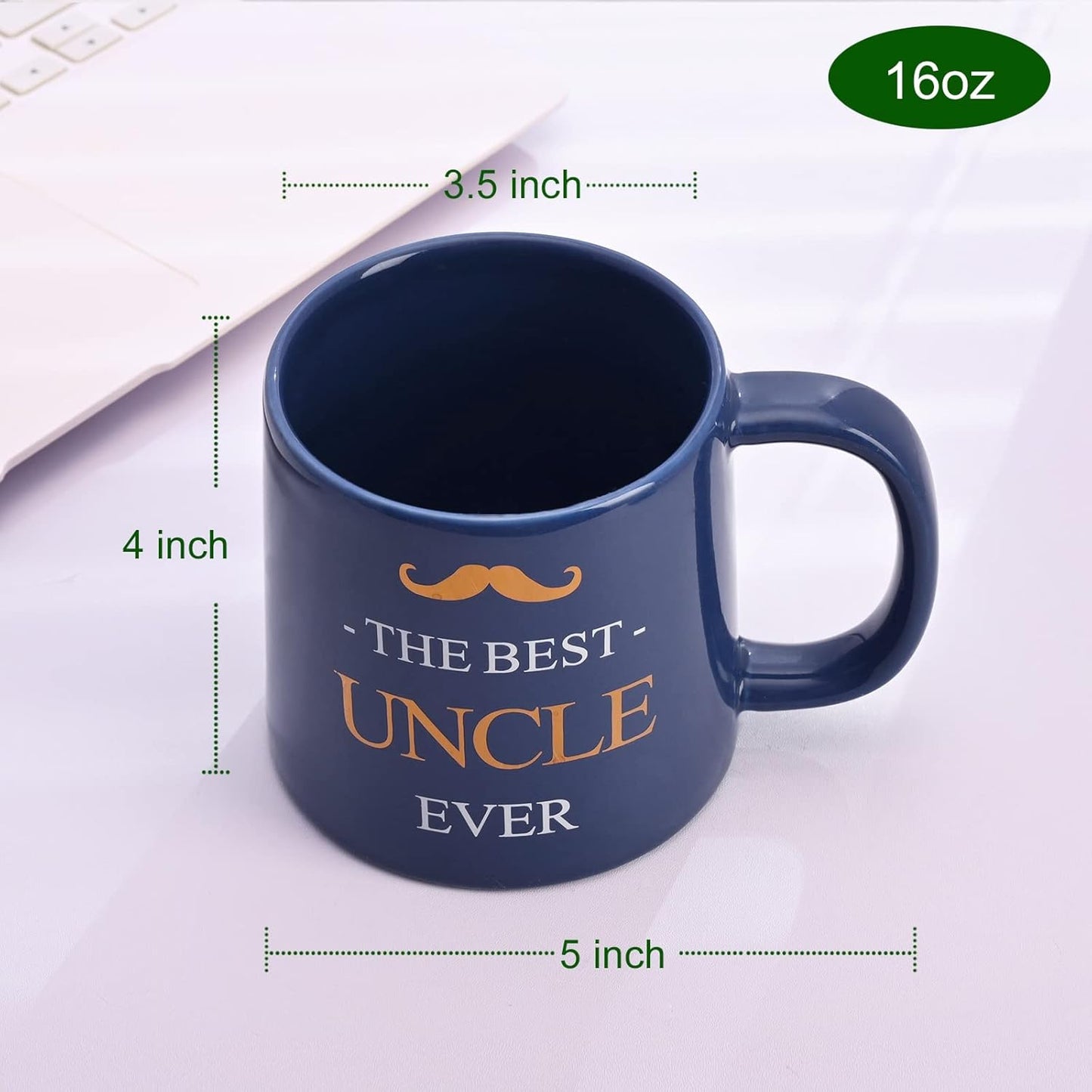 Miicol Funny Coffee Mug 16 oz, Large Ceramic Tea Mug, Gift Idea for Uncle, Men, Cute Office Coffee Cup, Navy Tea Cup, Unique Gift for Birthday, Christmas