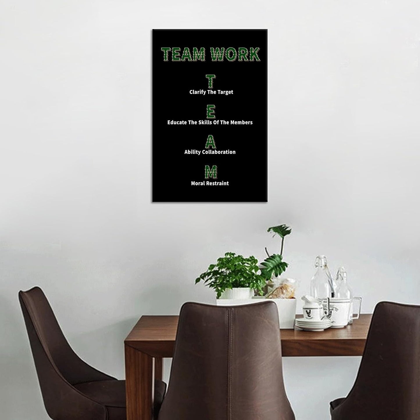 Inspirational Canvas Wall Art Team Work Motivational Entrepreneur Quotes Poster Print Positive Theme Artwork for Modern Home Bedroom Bathroom Wall Picture Painting Stretched and Framed [12''Wx18''H]