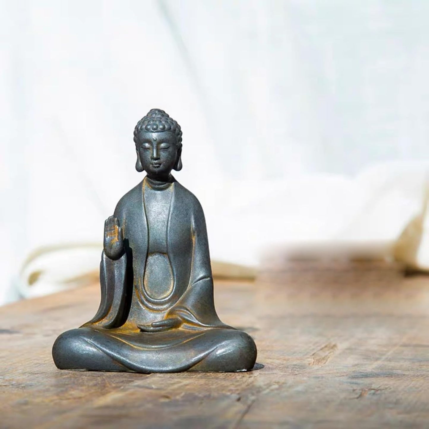 Faceless Buddha Statue - Solid Cast Iron Buddha Figurine, Indoor/Outdoor Zen Decor for Meditation & Spiritual Room