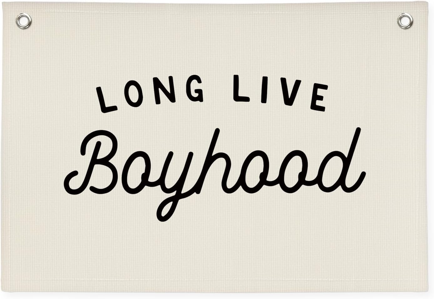 Long Live Boyhood Banner Boy Room Decor,Playroom Decor Nursery Wall Decor for Boys Bedroom Living Room, Baby Shower Gifts, kid's banners Wall Hanging Flag Linen Banner 30x20(off-white)
