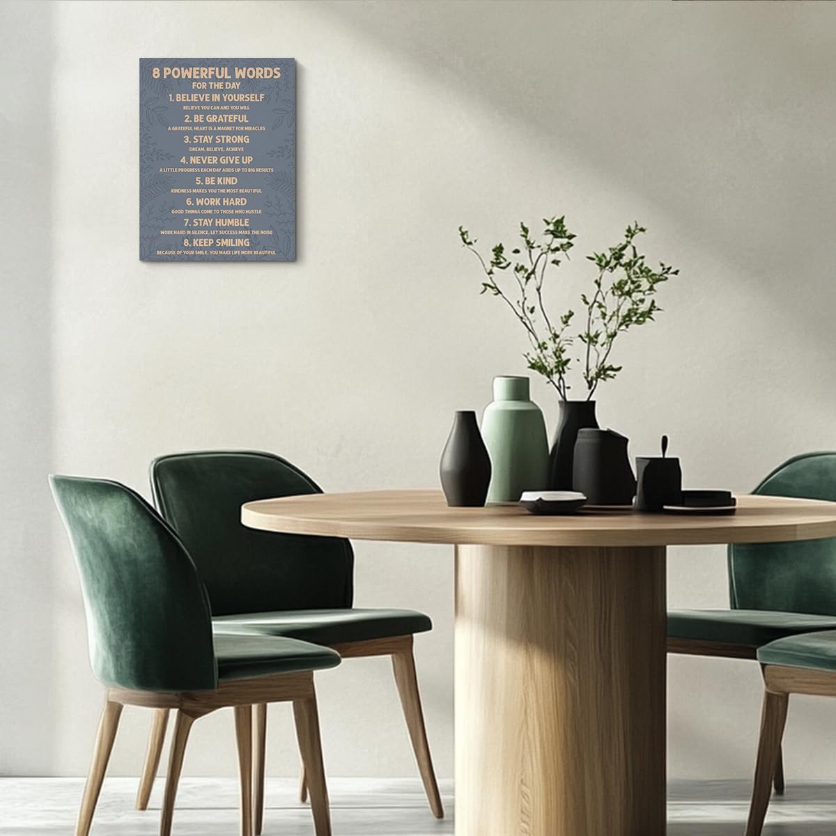 Inspirational Motivational Posters 8 Powerful Words Motivational Quotes Poster Print Phrase Wall Art Positive Quotes, Positive Affirmations Wall Art Decor for Bedroom Office Classroom Study Gym Room