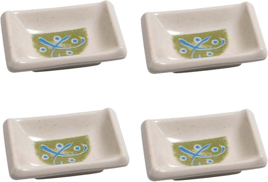 JapanBargain 2350, Set of 4 Soy Sauce Dishes Dipping Sauce Dishes Dipping Bowls Side Dishes, Green