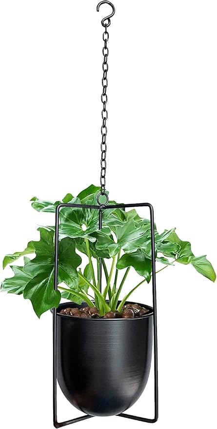 Metal Plant Hanger,Hanging Planters Indoor Hanging Flower Pots (Black)