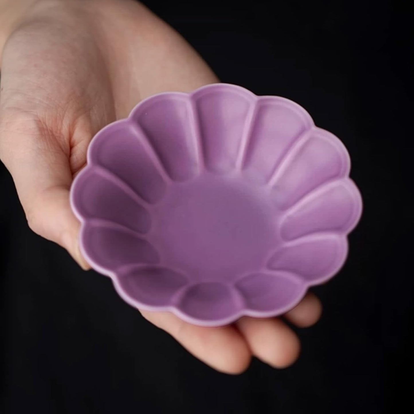 KAMMAK Ceramic Tea Cups Small, Cute Vintage Coffee Cup Set of 2, Porcelain Teacups Espresso Mug, 1.9oz Hand Painted Chinese Afternoon Tea Party Mugs, Birthday Gift for Women Men, Fragrant Purple