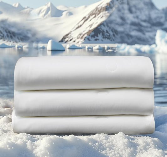 King Cooling Comforter with Tencel™ Fill for Hot Sleepers & Night Sweats - Lightweight, Breathable, Double-Sided Cold Blanket All Season Thin Bedding (White,106"x 90")