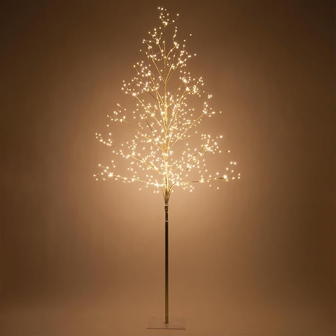 6 Ft Gold Fairy Light Tree Room Décor Bedroom Décor Artificial Tree, 750 Warm White LED Lights