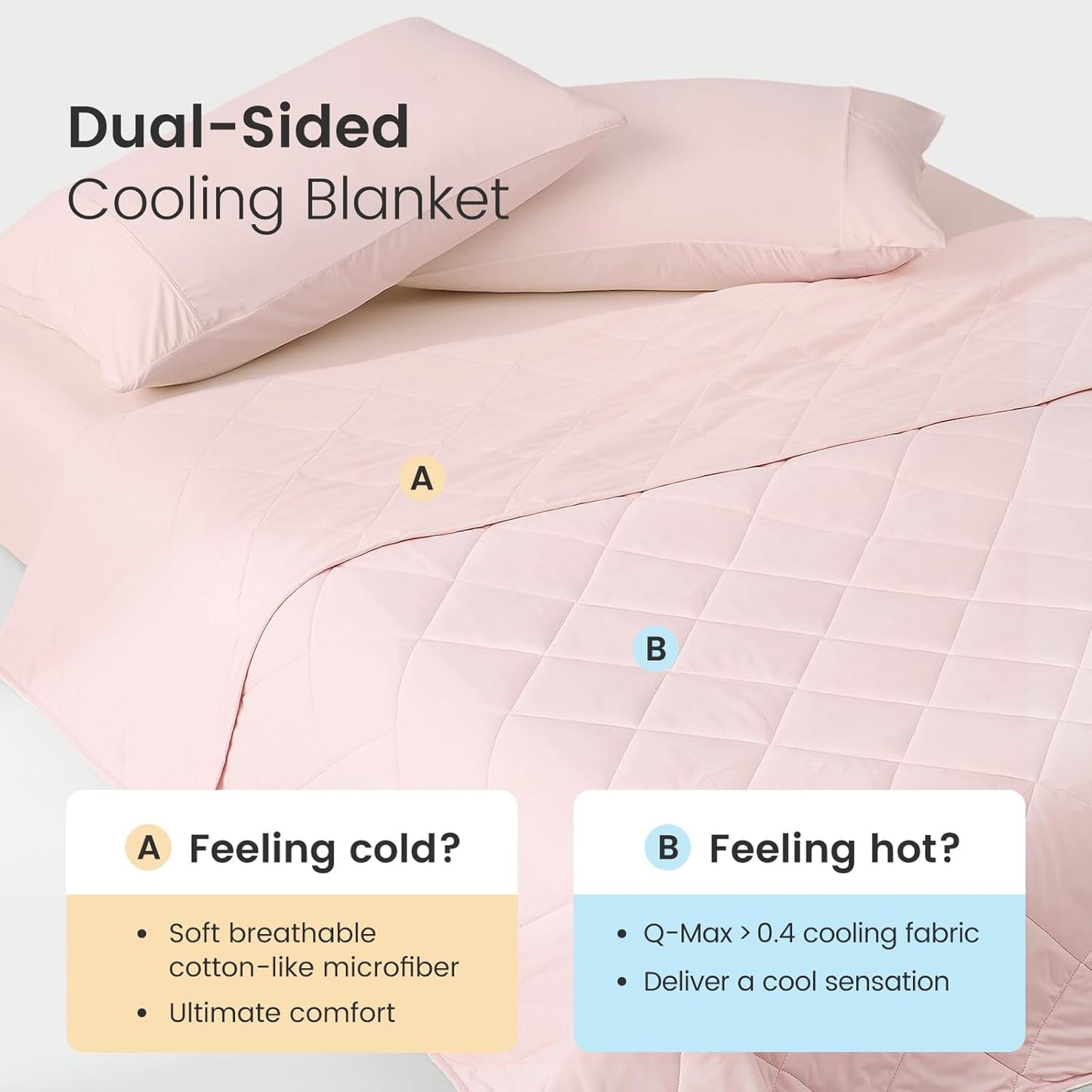 Cozy Bliss Cooling Blanket for Hot Sleepers, Q-Max 0.4 Cooling Comfort Queen Size, Cold Blankets for Night Sweats Sleeping, Ultra-Cool Lightweight Breathable Summer Blanket for Bed