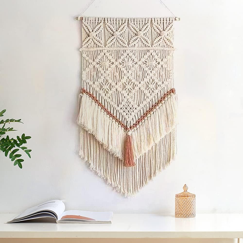 BMIDRUT Hanging Macrame Tapestry Dream Catchers Hand Woven Tapestries Boho Wall Art Decor Home Wall Decor Wall Pediment