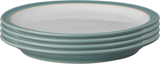 Denby - Elements Fern Green Dinner Plates Set of 4 - Contemporary Design - Ceramic Stoneware Tableware - Dishwasher & Microwave Safe - Scratch Resistant - 10.4in Large Everyday Dinnerware Plates