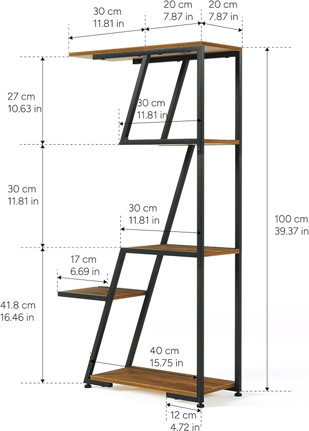 Plant Stand Indoor with Grow Lights: 5 Tier Small Corner Shelf Metal Tower Lighted Black Modern Display Rack for Living Room Bedroom Office