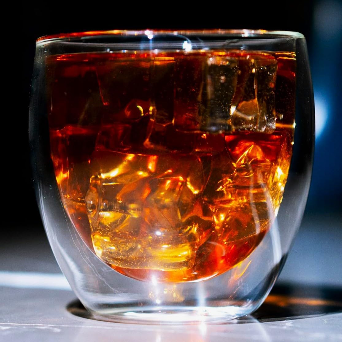 LEMONSODA Insulated Glasses Double Walled (8.5 oz, 12 oz) (8.5oz, Set of 4)