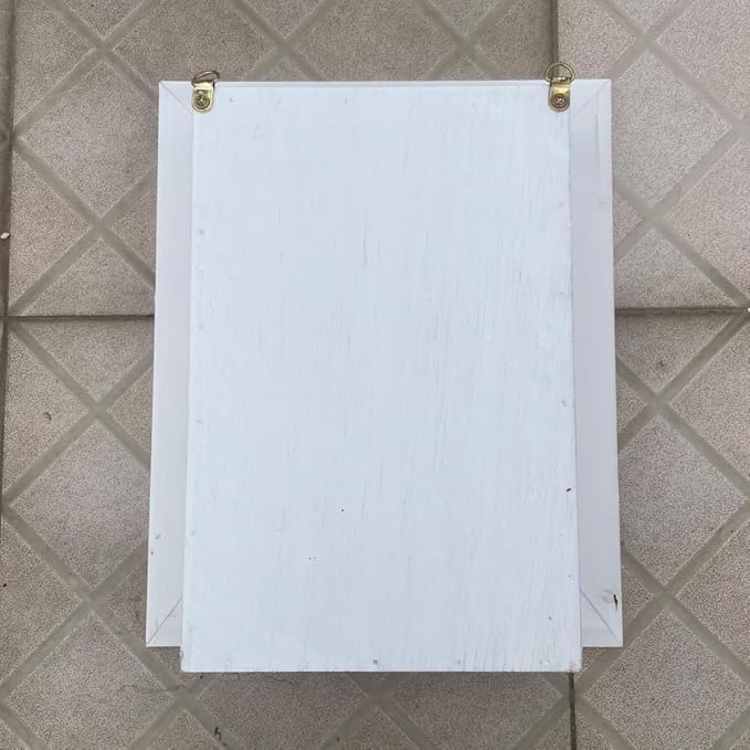 Rustic Wall Planter Frame–Handmade Whitewashed Wood Hanging Planter Box for Artificial Flowers, Succulents, Small Plants or Herbs, Farmhouse Indoor Garden Wall Decor(White)