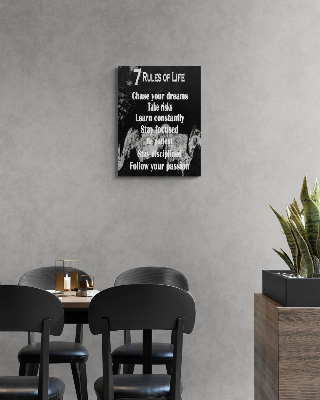 GoForArt Motivational Canvas Wall Art, Famous Quote 7 Rules Of Life Prints Wall Decor, Poster for Office Living Room, Bedroom Dining Room Artwork Home Decoration 12x18in