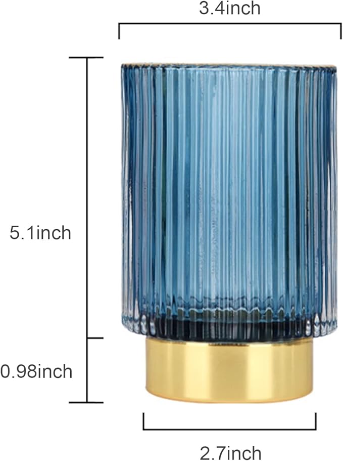 Glass Vase, Gold-Tone Metal Base, Flower Vase Decorative for Home Office Wedding Holiday Party Celebrate. Glass Plant Vase