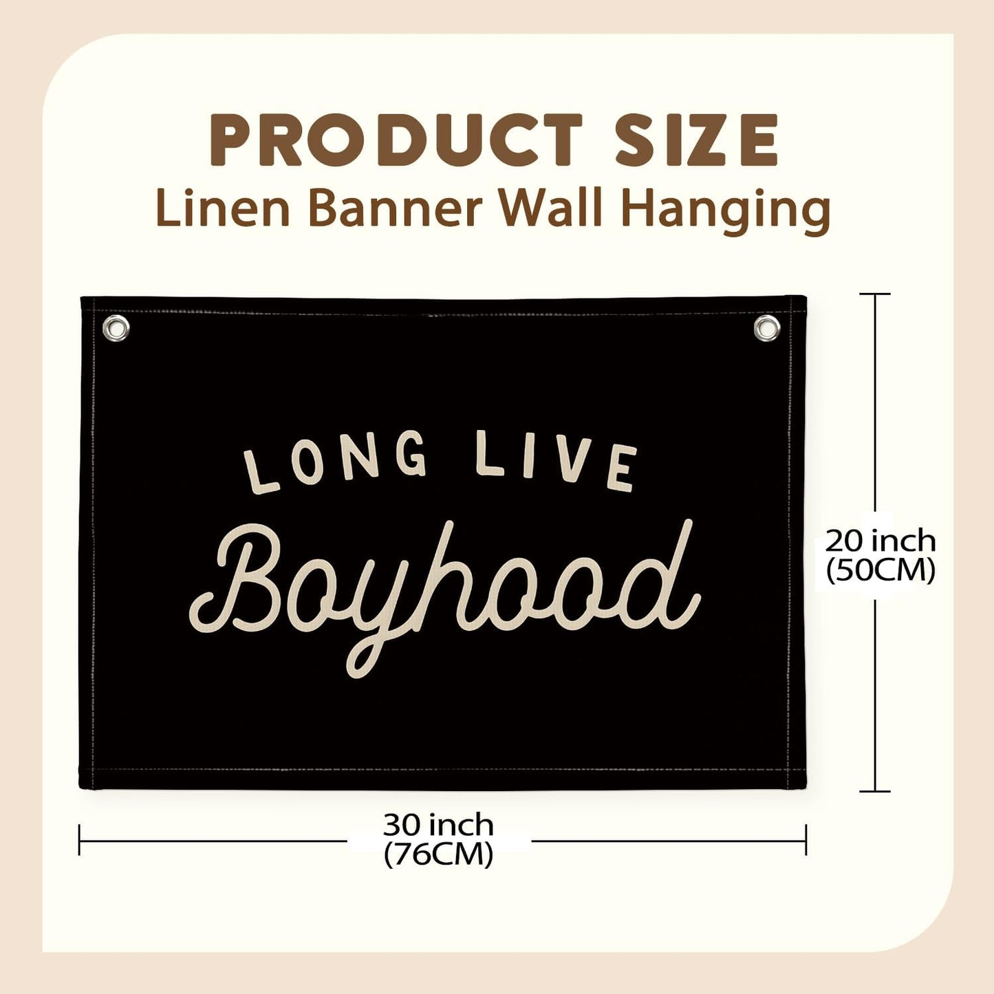 Long Live Boyhood Banner Boy Room Decor, Black Banner Flag Nursery Playroom Wall Decor for Bedroom Living Room Dorm Toddler Decorations Teen Boy Room Decor for kid banner Wall Hanging Linen Flag 30x20