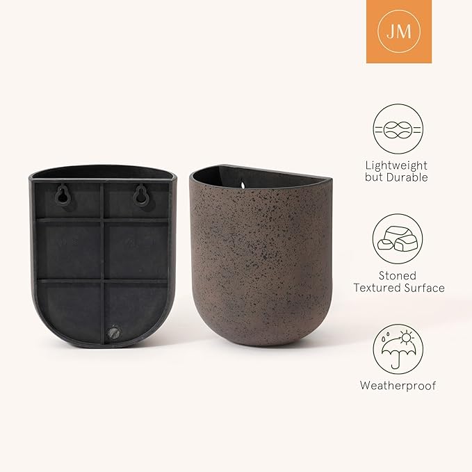 LA JOLIE MUSE Wall Hanging Planters for Indoor Plants, Hanging Flower Pots for Air Plants Succulent, Set of 2, 5.7L*4.1W*7H, Iron Rust