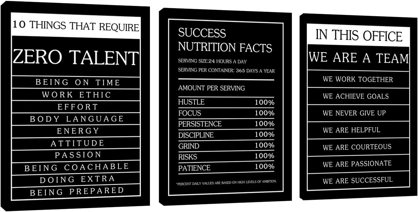 Inspirational Motivational Wall Art - Positive Affirmations for Office, Bedroom & Living Room - Framed Artwork (36'Wx16'H)