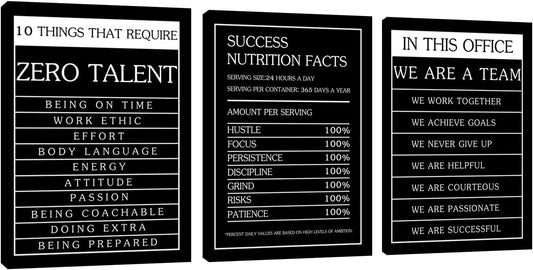 Inspirational Motivational Wall Art - Positive Affirmations for Office, Bedroom & Living Room - Framed Artwork (36'Wx16'H)