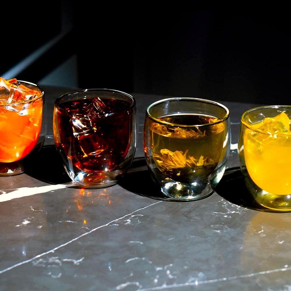 LEMONSODA Insulated Glasses Double Walled (8.5 oz, 12 oz) (8.5oz, Set of 4)