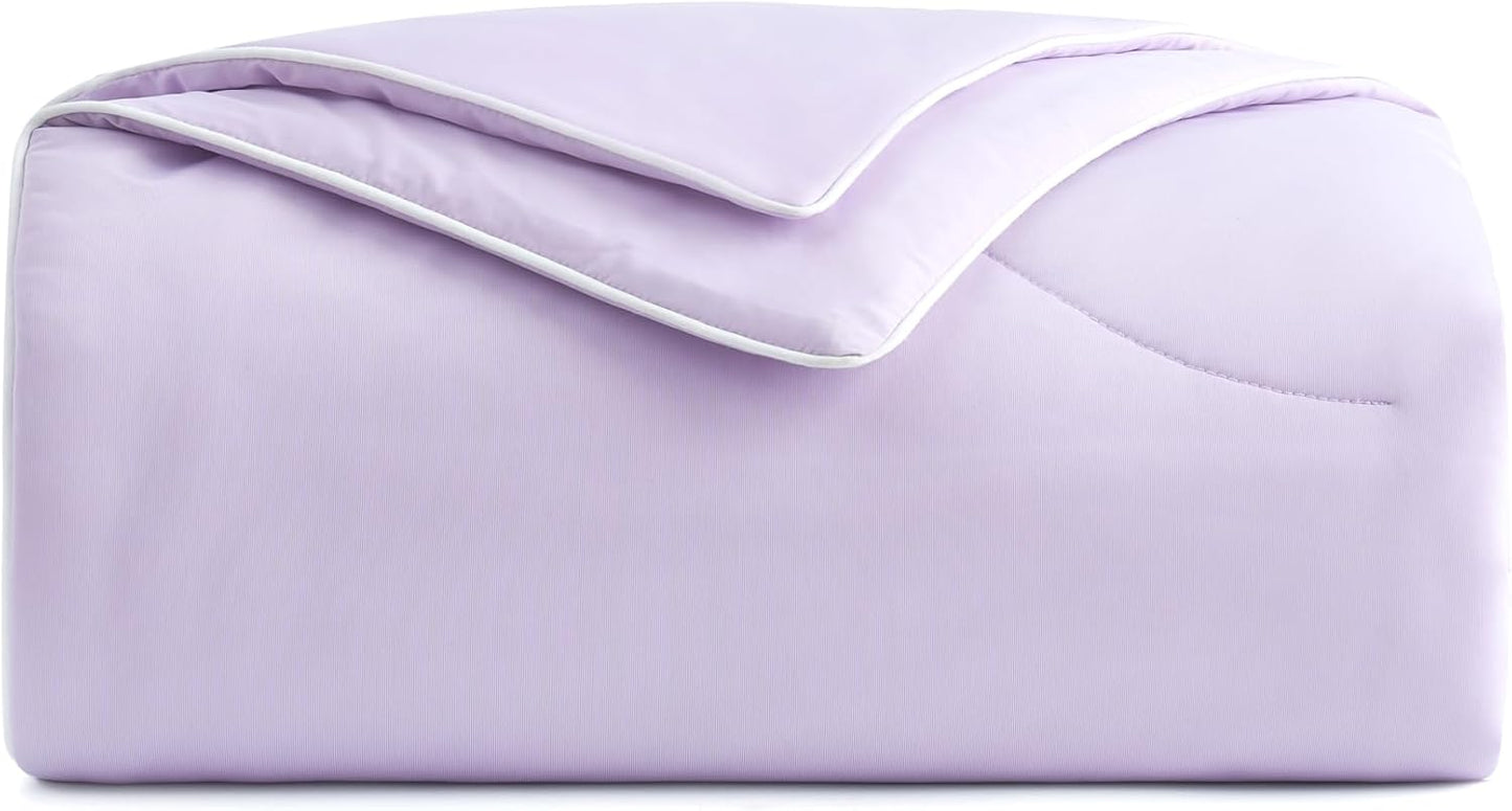 Cozy Bliss Cooling Comforter Twin Size Dual-Sided, Ultra-Soft Cooling Blankets for Hot Sleepers and Night Sweats, Breathable Lightweight Silky Smooth, Lavender Purple