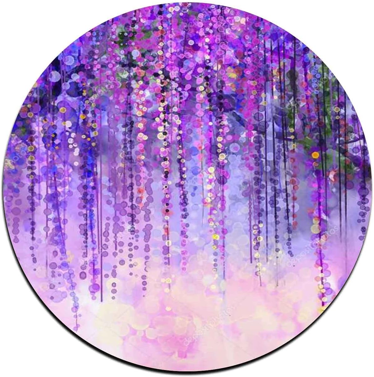 Colorful Watercolor Flowers Round Coaster Set - Made of Recycled Rubber - Set of 4