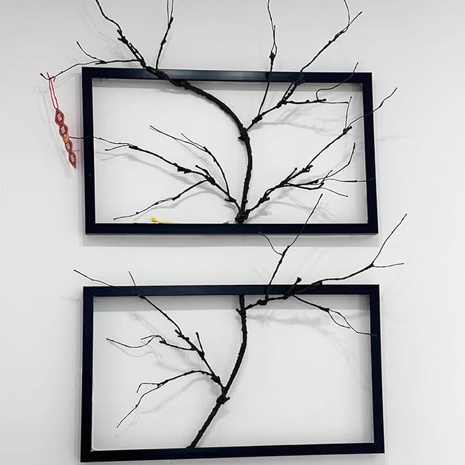 4pcs 63inch Realistic Artificial Bendable Tree Branches Crafts 3D Wall Decor Cherry Blossom Fake Trees Limbs Trunk Hanging Grape Vines Garland for Room Home Garden X'Mas Halloween Party Decoration